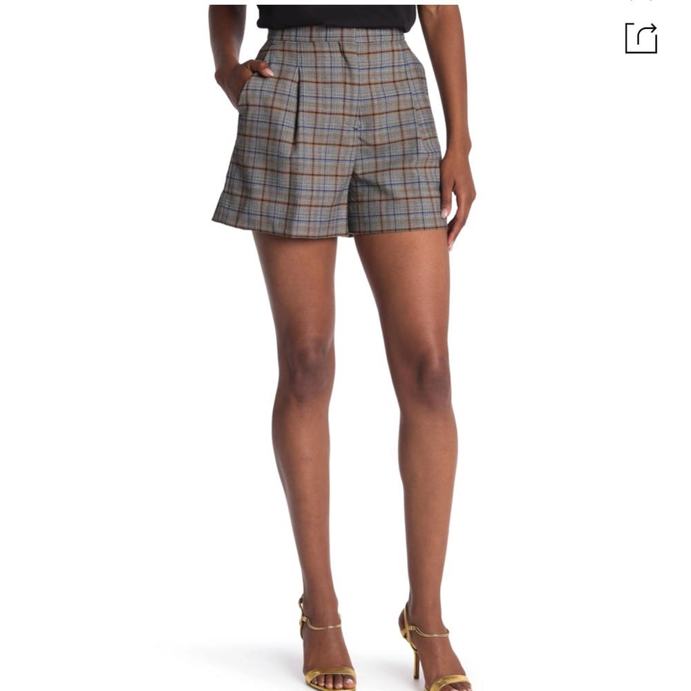 SANDRO Plaid Printed Knit Shorts In Gray